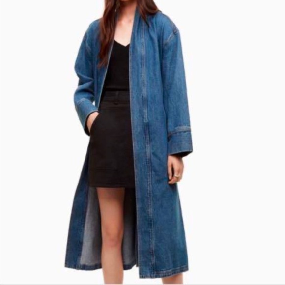 Wilfred Jackets & Blazers - Aritzia Wilfred Free Colpa long denim jacket size 2 100-% cotton